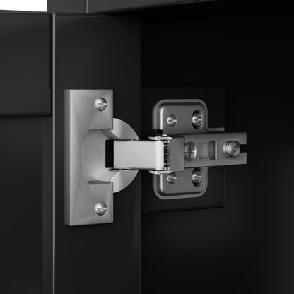 Badezimmerschrank 73x45,5x83,5 cm mit Keramikwaschbecken, 3 Soft-Close-Schubladen, Türregal, verstellbarem Fach, Schwarz