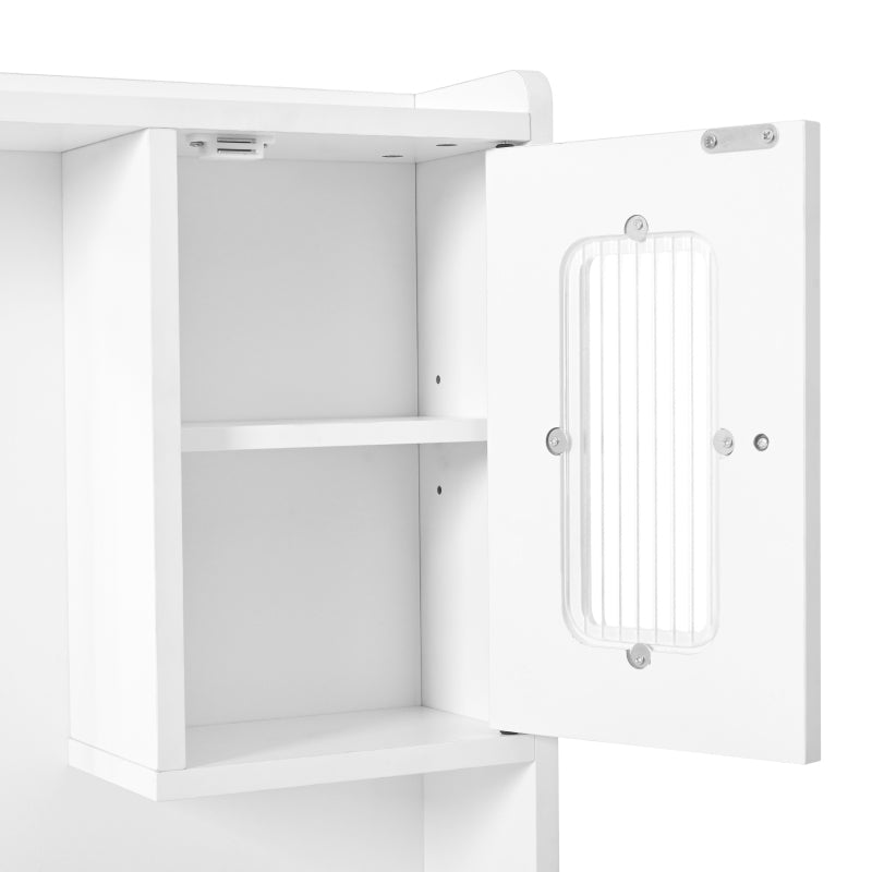 Große Schminktisch mit verstellbaren LED-Beleuchtung und Steckdosen, für das Schlafzimmer, Weiß