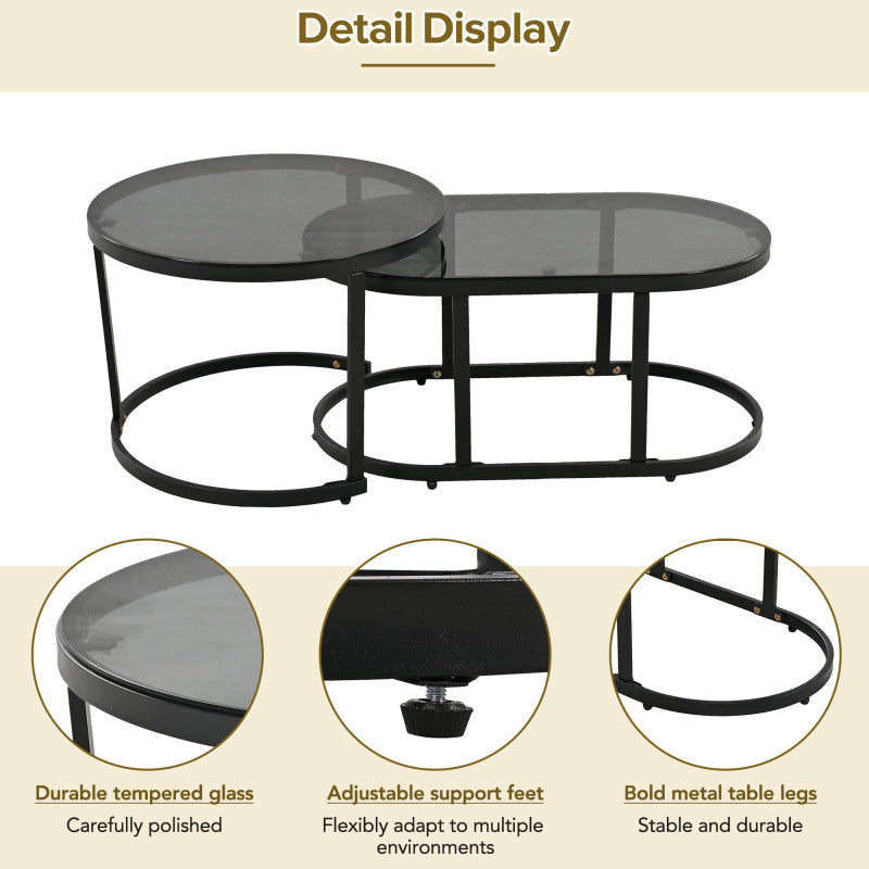 Garten-Lounge-Set mit Rahmen aus verzinktem Eisen, Gartenmöbel-Set aus Seil, graues Seil, verstellbare Füße, Tischplatte aus glattem Glas, 5er-Set, inklusive aller Sitz- und Rückenkissen