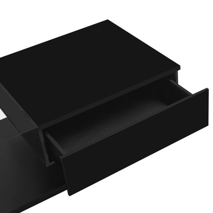 Couchtisch, Hochglanzschwarz. Beistelltische, Couchtische mit Glas und LED-Effekt