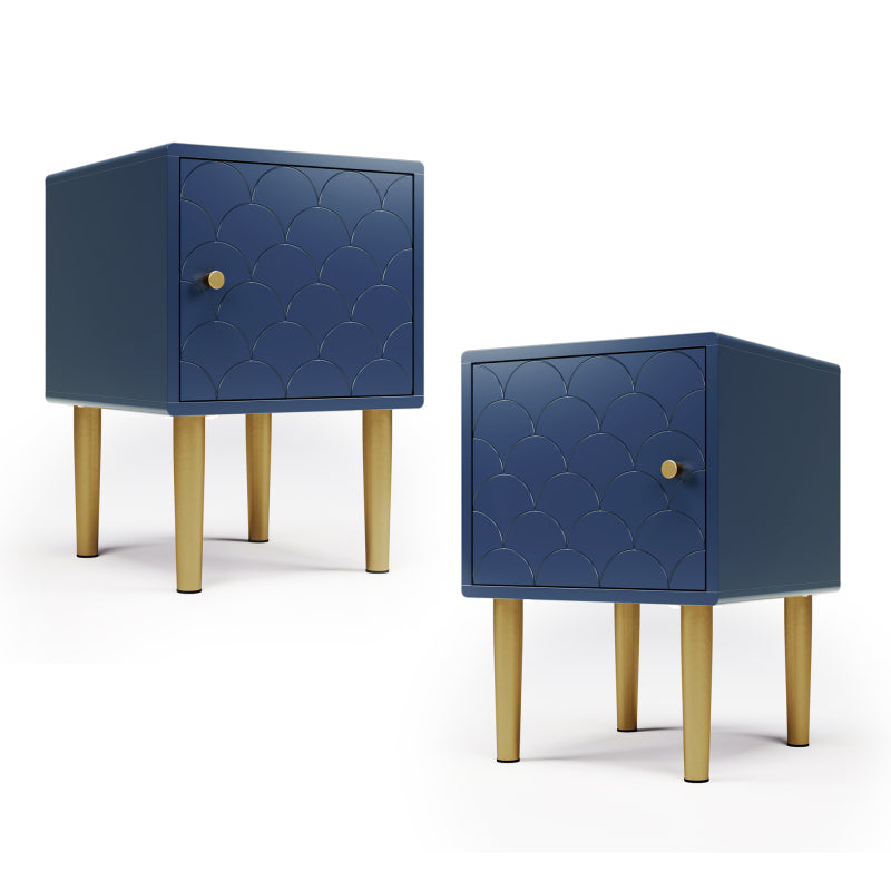 2er Set Nachttisch,Nachtschrank Beistelltisch,Marineblau, Sofatisch passend zu jedem Bett & Schlafzimmer - H50/B35/T35 cm