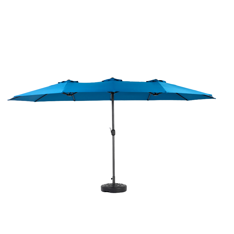 14.8 Ft Double Sided Outdoor Umbrella Rectangular Large with Crank (Dark blue)(No Base)