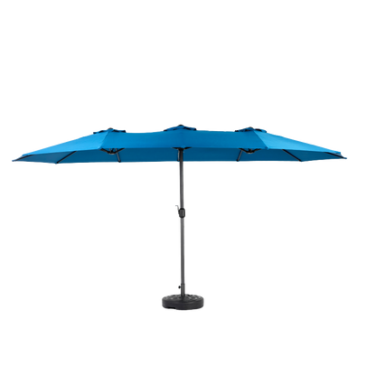 14.8 Ft Double Sided Outdoor Umbrella Rectangular Large with Crank (Dark blue)(No Base)