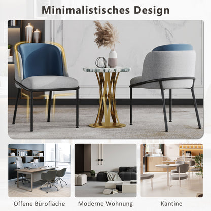 2 St Moderner Stuhl, Ideal für Wohnzimmer, Offene Bürofläche, Esszimmer, Grau+Marine