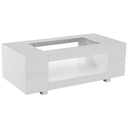 Weißer LED-Couchtisch mit Bluetooth-App-Steuerung, Kaffeetisch, Sofatisch, Wohnzimmertisch, geeignet für Party, Büro, Wohnzimmer