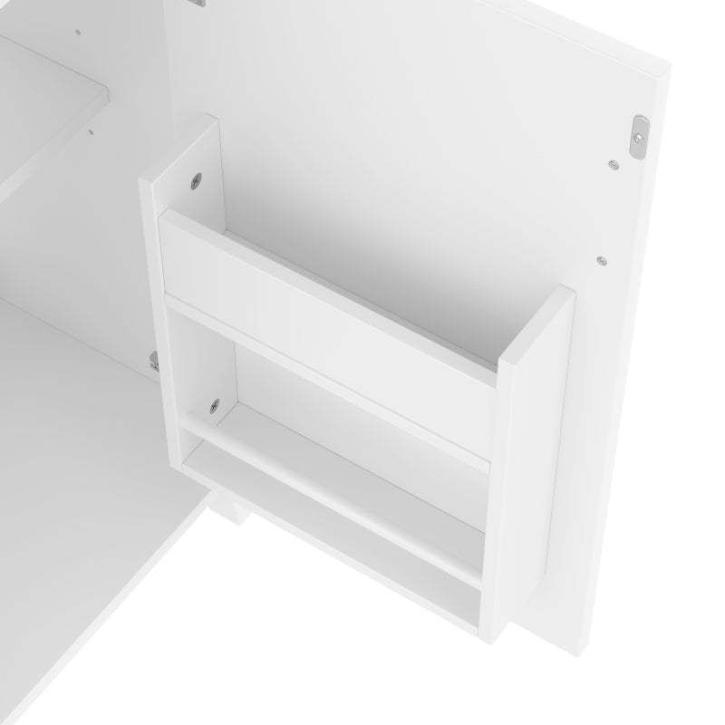 51x34x83cmBodenstehender Badezimmerschrank, Waschtisch, Waschtisch,komplett lackiert, Türregale, verstellbare Regale, integriertes Keramikwaschbecken, geeignet für kleine Räume, weiß