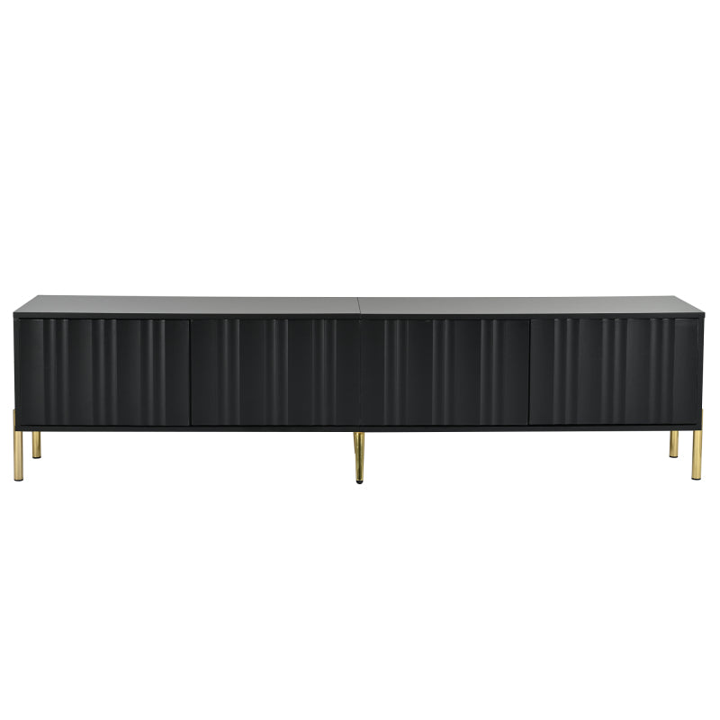 Schwarzes TV-Schrank, 190 cm(L) x 38 cm(W) x 48 cm(H), goldene Tischbeine