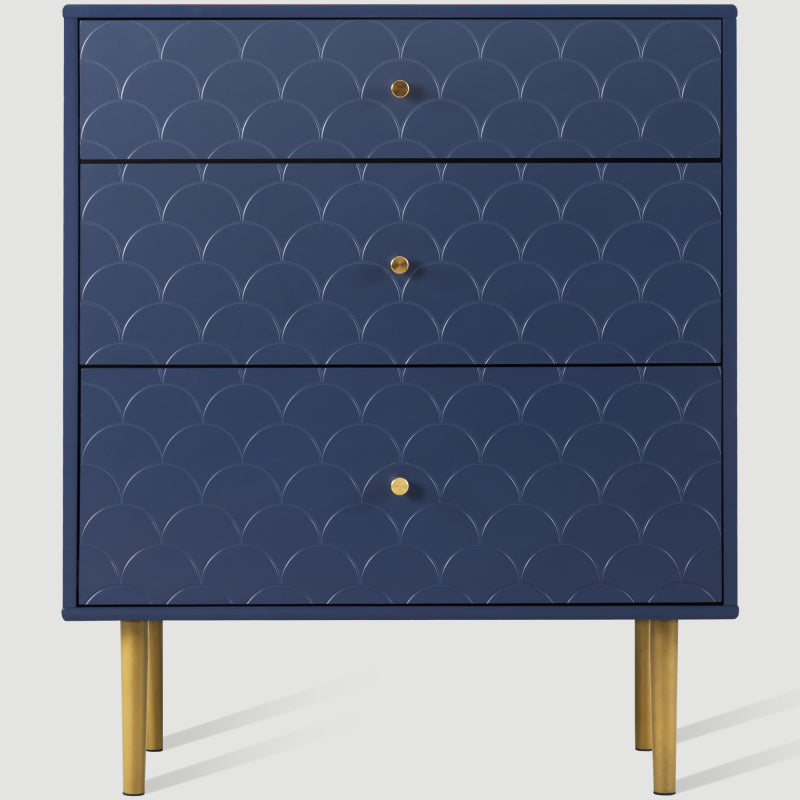 [NEW] Schubladenkommode Kommode mit 3 Schubladen, Sideboard Highboard für Schlafzimmer & alle Wohnräume,Marineblau-H89/B75/T40 cm