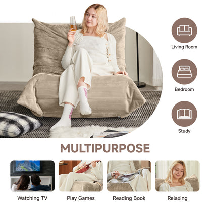 Moderne Sofas, Sitzsäcke für Erwachsene auf dem Bodensofa, Super Soft Memory Sponge Sofa, Togo Sofa Stuhl, Wohnzimmermöbel, Geeignet für Schlafzimmer, Balkon, Schlafsaal, Kaminstuhl (Aprikose)