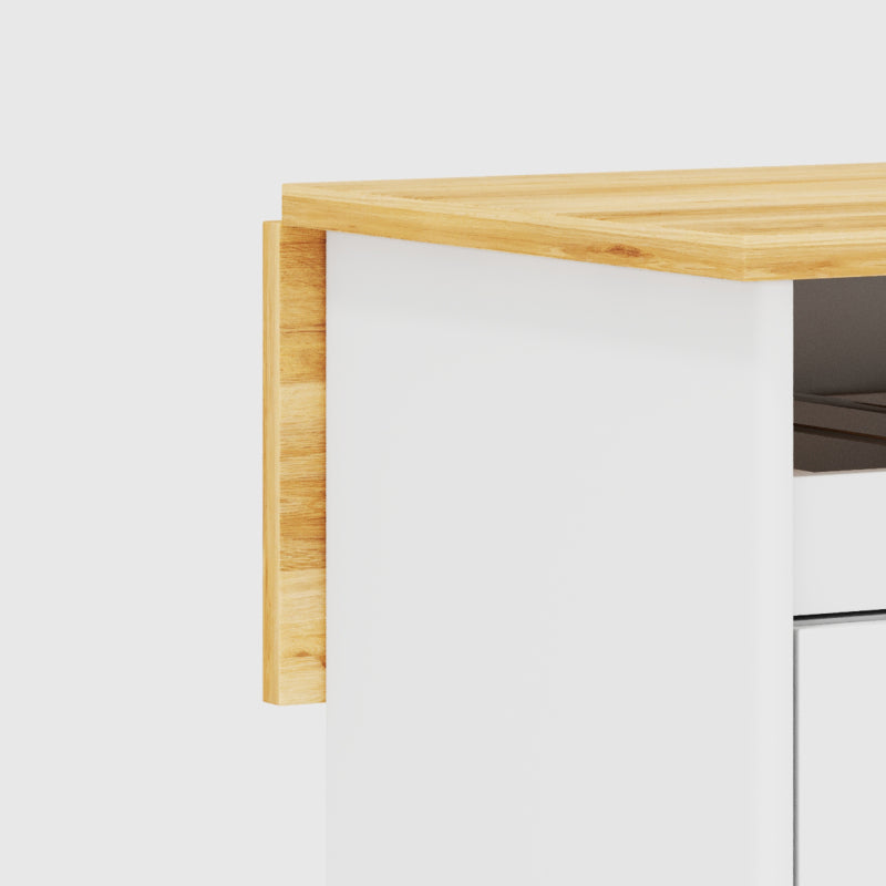 112×46(69)×91cm, klappbarer Kücheninselwagen, Eichenholzfurnier, Weinregal, Schubladen, großer Kücheninselwagen mit Schiebetüren aus gehärtetem Glas und verstellbaren Einlegeböden, mobiler Inselwagen