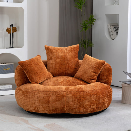 Lazy Sofa Durable Komfort Lounger hohen Rücken Sitzsack Stuhl Couch mit drei Kissen für Erwachsene und Kinder, Indoor & Outdoor, Single Gaming Sofa Stuhl für Schlafzimmer, Büro (Orange Chenille)