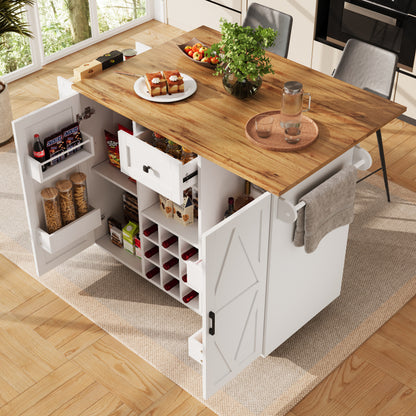 Moderne Kücheninsel, Küchenschrank, buffetschrank, Speisewagen mit Holzmaserung, buffetschrank, Multifunktionale Esstisch mit Speicherraum, Speisewagen mit Snackregalen und Stretchfunktionsschränken