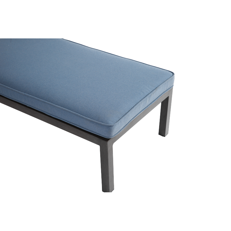 Lounge Patio Chair with Cotton Cushion, Adjustable Reclining Rust-Resistant Aluminum  Poolside Chaise Lounge Furniture, Waterproof Blue Cushion (1pc)