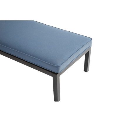 Lounge Patio Chair with Cotton Cushion, Adjustable Reclining Rust-Resistant Aluminum  Poolside Chaise Lounge Furniture, Waterproof Blue Cushion (1pc)