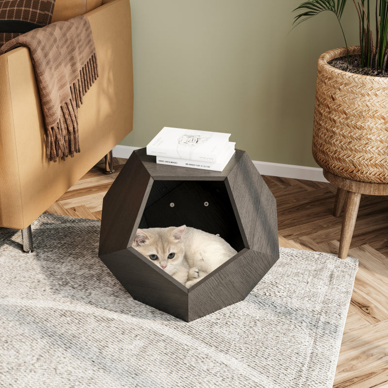 66CM Modern Pet Furniture Cat Carrier , Sofa Side Table, Planter MDF Multifunctional Furniture, Colored Flower Oak