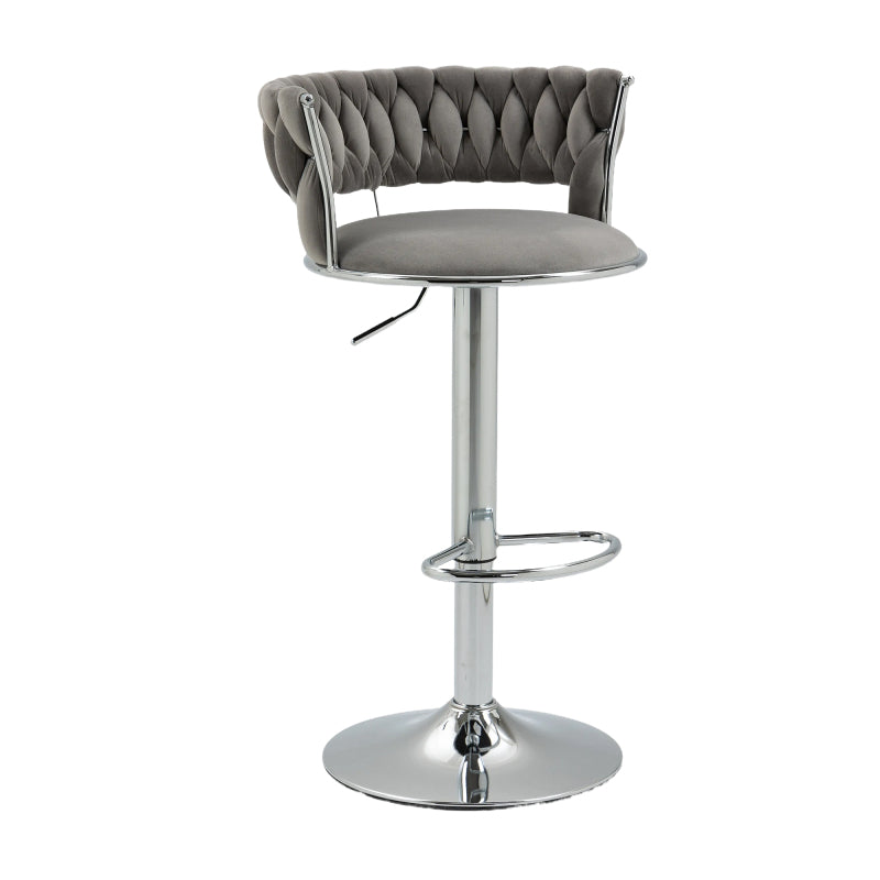 COOLMORE 360 Grad drehbare Barhocker 2 Stück Set höhenverstellbare Stühle mit Fußstütze für Küche, Esszimmer, Insel, Bar, Weinkeller, Büro, Wohnzimmer, Wohnzimmer, Silber, Modern Style, High-End Style