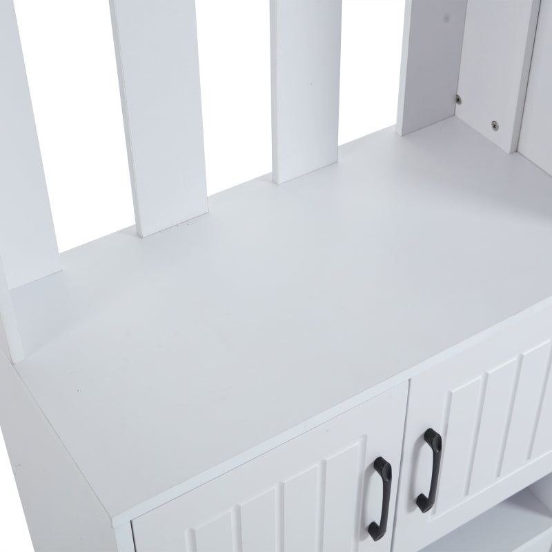 Flurgarderobe Paneel+Schuhschränke, Schuhwechsel-Set, weiß Garderoben-Set 140.6 x 32 x 180 cm
