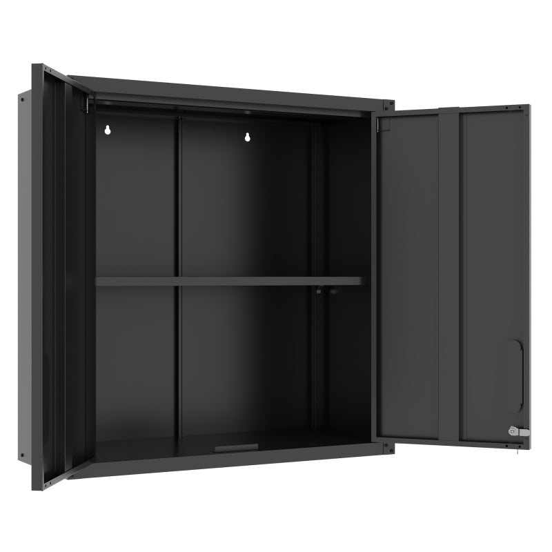 Metall-Wandschrank mit Türverschluss & Ablage - Robust, Umweltfreundlich, Ideal für Garage, Werkstatt & Büro - Ohne Holz, Kein Formaldehyd, Haustier- & Familiegeeignet, H77 cm × B75 cm × T30 cm