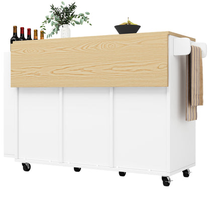 Küchenschrank, Servierwagen mit Holzmaserung, Küchenwagen mit rollen und arbeitsplatte, Küchenwagen mit Gewürzregal und Handtuchhalter, Kücheninsel mit Schiebetüren und Schubladen, weiß