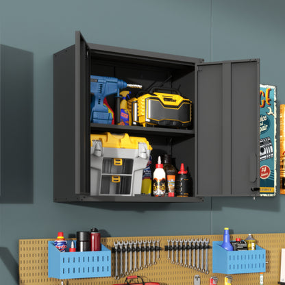 Metall-Wandschrank mit Türverschluss & Ablage - Robust, Umweltfreundlich, Ideal für Garage, Werkstatt & Büro - Ohne Holz, Kein Formaldehyd, Haustier- & Familiegeeignet, H77 cm × B75 cm × T30 cm