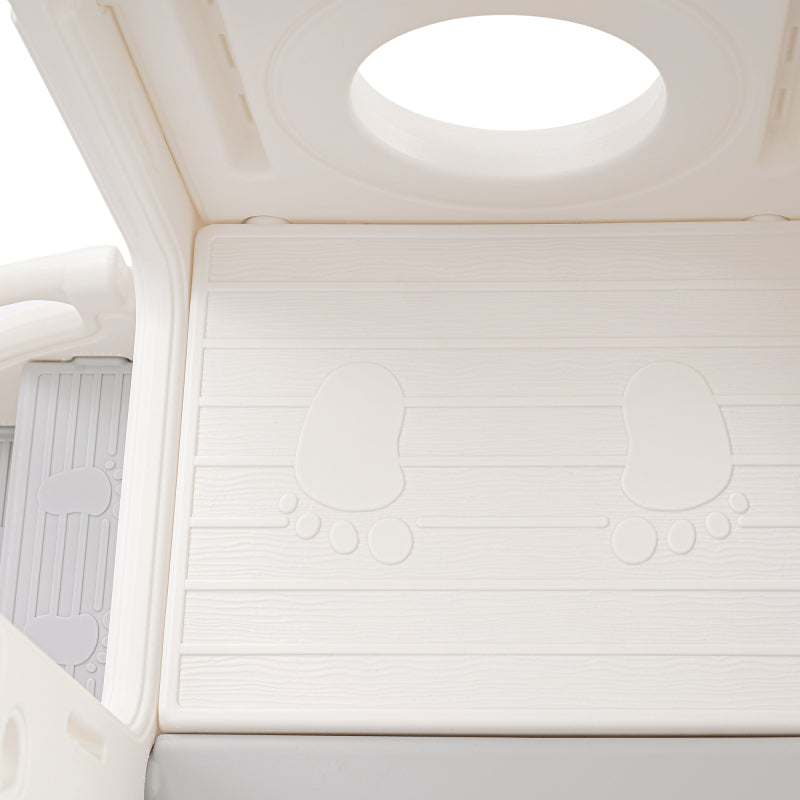 5 in 1 Kinderrutsche, bestehend aus Rutsche, Schaukel, Unterschrank, Basketballkorb und Treppe - HDPE (exkl. Ozeanball)