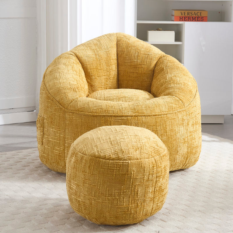 Sitzsack Sofa Stuhl für Erwachsene mit Fußstütze, Gelb