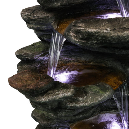 40inches High Outdoor Rock Water Fountain for Home Garden Decor