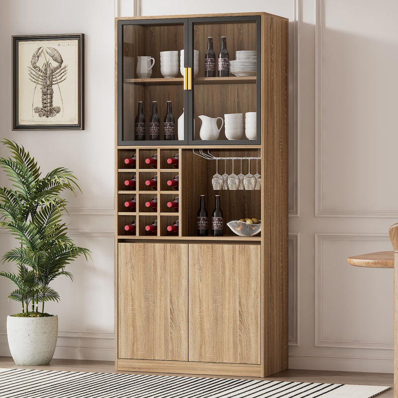 Badezimmerschrank,Spirituosenschrank,Vitrine Vitrinenschrank mit Glastüren und Beleuchtung 180 CM