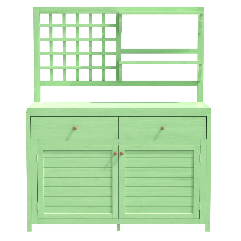 Holz Gartenschrank,Gartenschrank mit Regalen  Outdoor Schrank, Gartenschrank Geräteschuppen Terrassenschrank, Balkonschrank, Gerätehaus, Garten Möbel, Grün