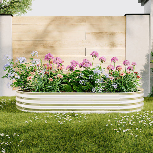 Hochbeet aus Metal Verzinkte Pflanzer erhöhte Gartenbett-Kit, Gartenbetten für im Freien für Gemüse, Blumen und Kräuter, Heavy Duty, rostbeständig, einfache Montage, 1pcs 8x4x1ft