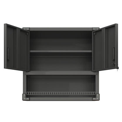 Metall Wandmontage Werkzeug Schrank mit Tür und Fach, Metallwandregal mit Schloss für Garage, Werkstatt, Büro - Umweltfreundlich, Robust, Montageerforderlich, H 77 cm × B 80 cm × T 30 cm