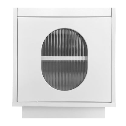 Schminktisch mit LED-Spiegel und Beleuchtung - Weißes Schminktisch-Set für Schlafzimmer mit drei geräumigen Schubladen und einer Tür (ohne Hocker)