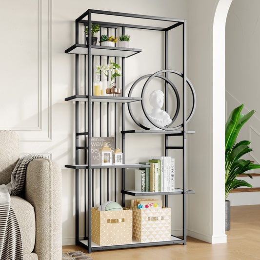 Metallregal im modernen Stil, solides Stahlrohr, geometrische Struktur, mehrstufiges Design, runde Dekoration, geeignet für die Inneneinrichtung