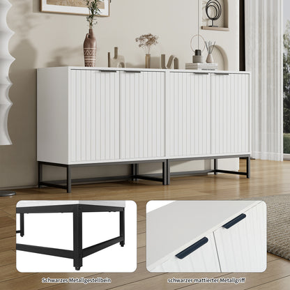 Moderne Sideboard Kommode mit 2 Türen in Vakuum-Formgebung, Standschrank Lagerung Schrank mit Metallgriffen und Rahmenbeinen, geeignet für Wohnzimmer, Flur und Esszimmer