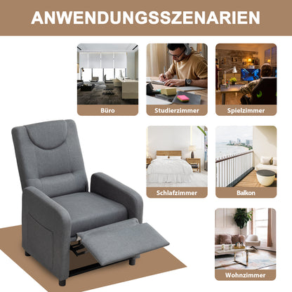 Relaxsessel Fernsehsessel Ruhesessel Liegesessel mit Liegefunktion Verstellbar Dunkelgrau