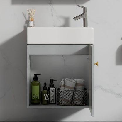 Badezimmermöbel Waschbecken mit Waschtischunterschrank 55 cm , Waschtischunterschrank hängend weiß , Kleine Gästebadmöbel