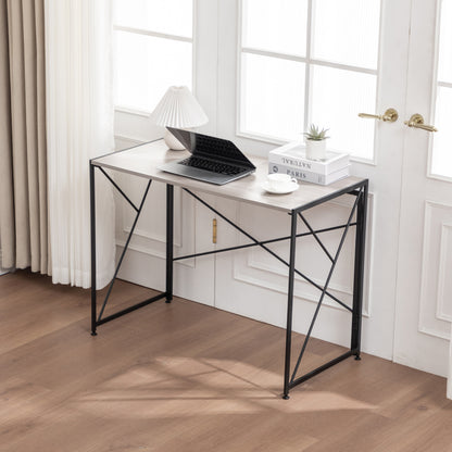 Klappbarer Schreibtisch 99x50cm – Computertisch Faltbar & Platzsparend in 8 Sek. Montiert, MDF Holzoptik für Home Office & Büro, Natur