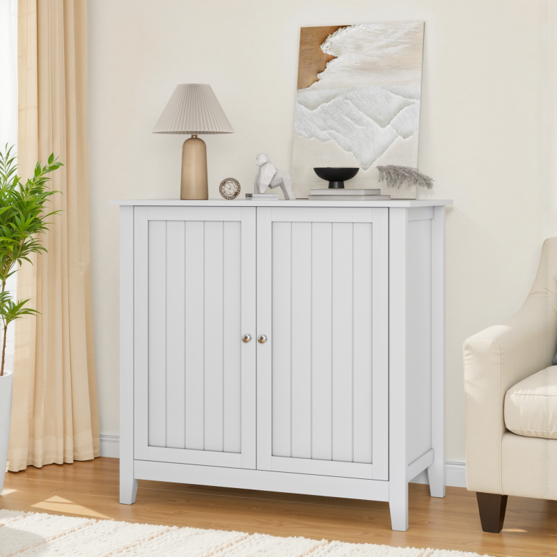 Badezimmer-Bodenschrank, moderner Aufbewahrungsschrank für Wohnzimmer, Badezimmer und Schlafzimmer, Weiß