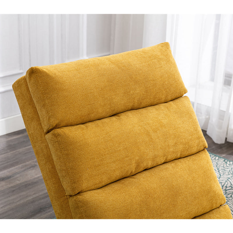Sackleinen Massage Chaise Lounge Indoor mit Fernbedienung, Ergonomische elektrische Massage Long Lounger mit 5 Modi für Büro, Wohnzimmer, Schlafzimmer (Senfgelb)