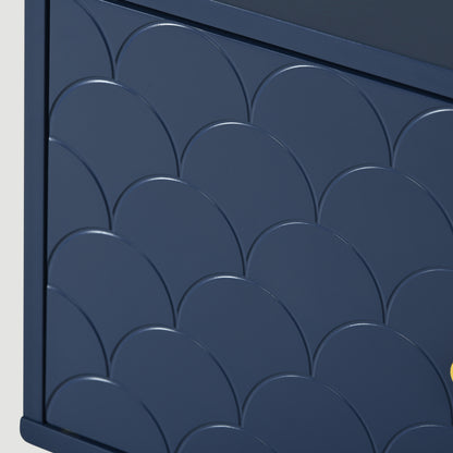 2er Set Nachttisch,Nachtschrank Beistelltisch,Marineblau, Sofatisch passend zu jedem Bett & Schlafzimmer - H50/B35/T35 cm