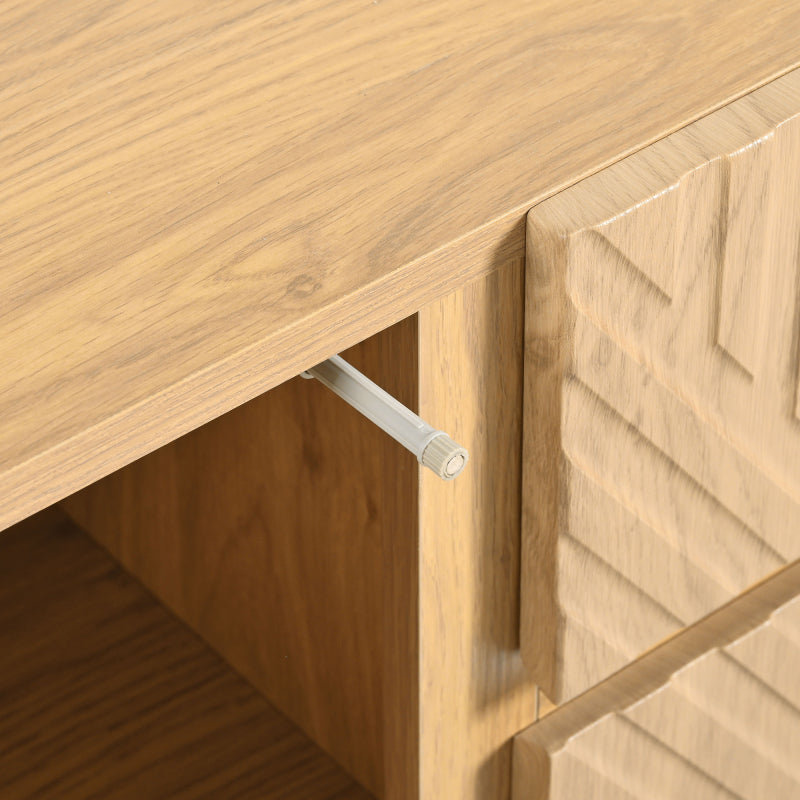 Sideboard mit 2 Türen und 3 Schubladen,Metallbeinen, TV-Schrank,Buffet, Kommode mit Linien-Design