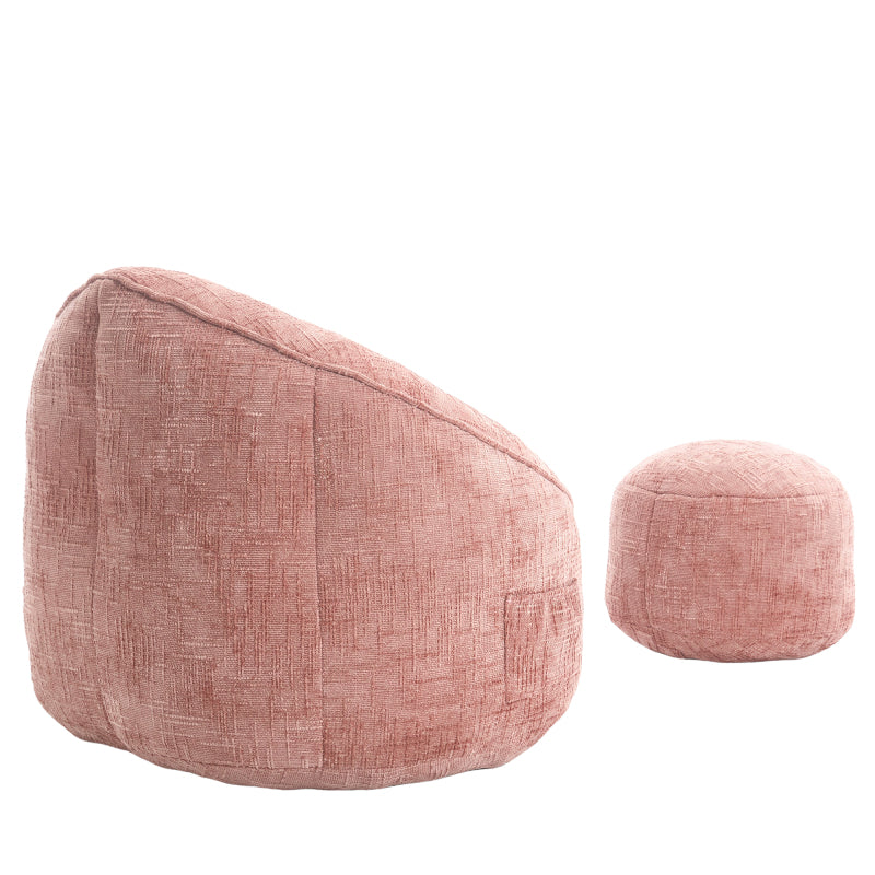 Sitzsack Sofa Stuhl für Erwachsene mit Fußstütze, Rosa