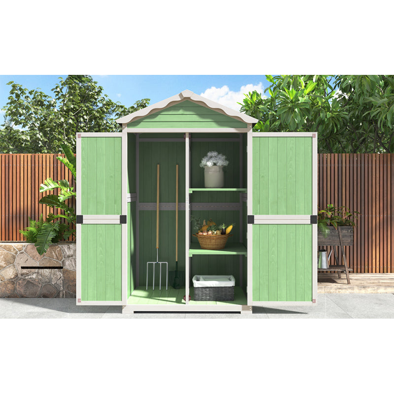 Outdoor Holz Gartenmöbel Aufbewahrungsschuppen, Werkzeughaus für Garten, Terrasse, verblassungsfrei, wetterfest, sicher und geschützt, wartungsfrei, umweltfreundlich, grün