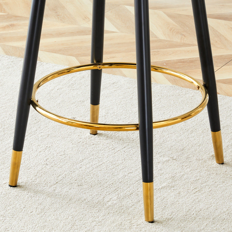 360° drehbarer Barstuhl. Braun atmungsaktives komfortables Technologiestoff, bequemer gepolsterter Bar-Stuhl, Eine Box von 2 Packungen.