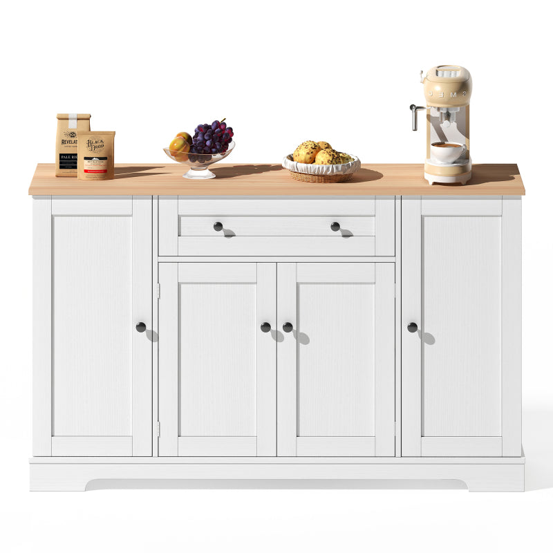 Multifunktionales Küchenbuffet – 138 cm Sideboard mit Schublade, Regaltüren & verstellbaren Einlegeböden – Modernes Design mit Kippschutz, ideal für Küche, Wohnzimmer & Schlafzimmer