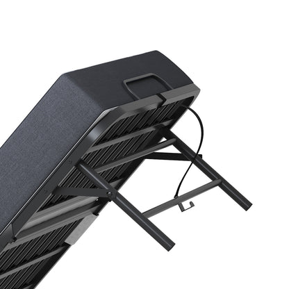 190 × 96 cm Klapp-Twin-Bett mit 9,5 cm Memory-Foam-Matratze, tragbares Gästebett/Rollbett, stabiler Metallrahmen
