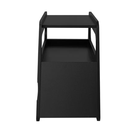 Moderner Beistelltisch mit Rollen, platzsparend, ideal für Wohnzimmer und Schlafzimmer, schwarz