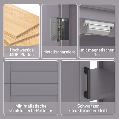 Bodenstehender Badezimmerschrank mit Waschbecken,Waschtisch,Volllackierung, integriertes Keramik Waschbecken,Grau