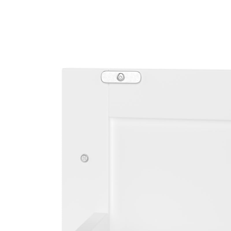 76x46x83,5cm Bodenstehender Badezimmerschrank mit Waschbecken, Waschtisch, komplett lackiert, Türregal, drei geräuschlose Schubladen, integriertes Keramikwaschbecken, weiß