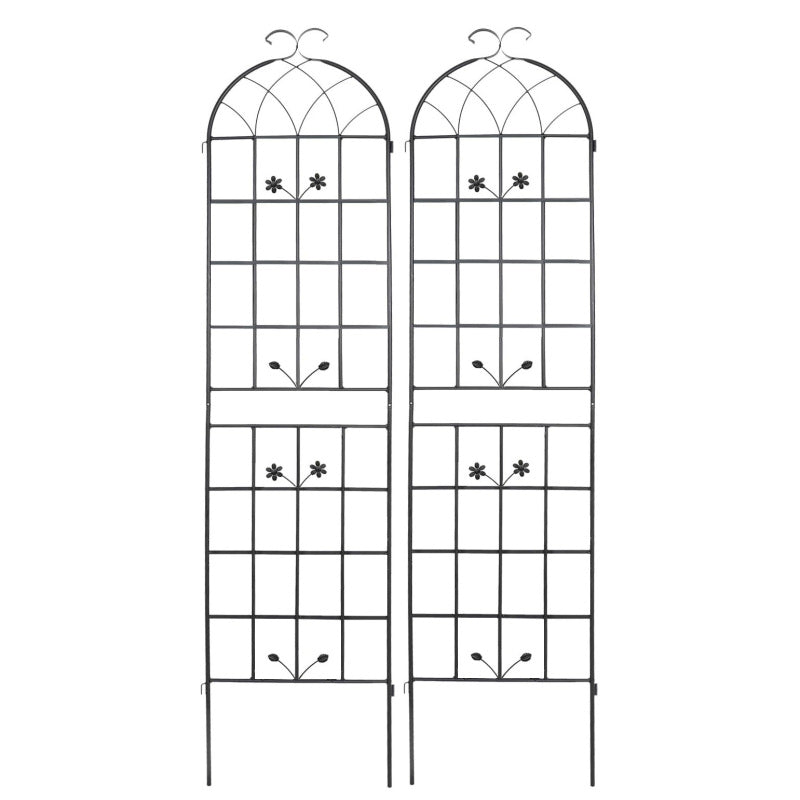 Metall Garten Gitter, 2 Pack Metallgitter für Kletterpflanzen, Indoor / Outdoor Pflanze Gitter für Topfpflanzen, Hauspflanzen, Kletterreben, Blumen und Gemüse, Rasen Garten Zaun Dekor Bildschirm